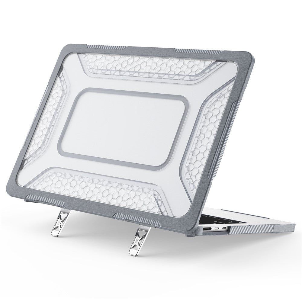 Protective Case with Metal Kickstand for MacBook Air 13 inch (2026) / (2025) / (2024) / (2022) Honeycomb Cooling Design PC+TPU Laptop Cover