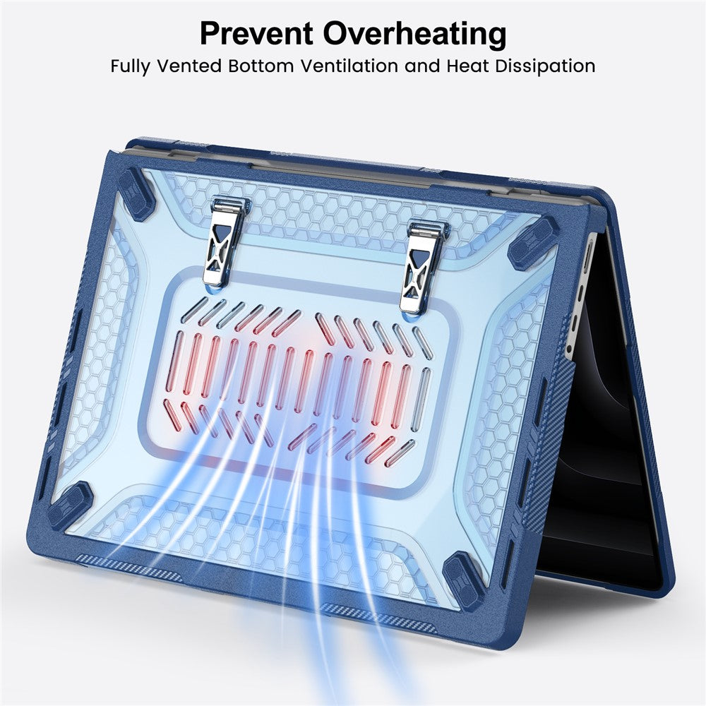 Protective Case with Metal Kickstand for MacBook Pro 14 inch (2026) / (2025) / (2024) / (2023) / (2022) / (2021) Honeycomb Cooling Design PC+TPU Laptop Cover
