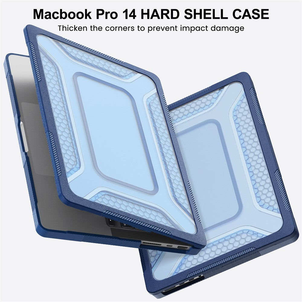 Protective Case with Metal Kickstand for MacBook Pro 14 inch (2026) / (2025) / (2024) / (2023) / (2022) / (2021) Honeycomb Cooling Design PC+TPU Laptop Cover