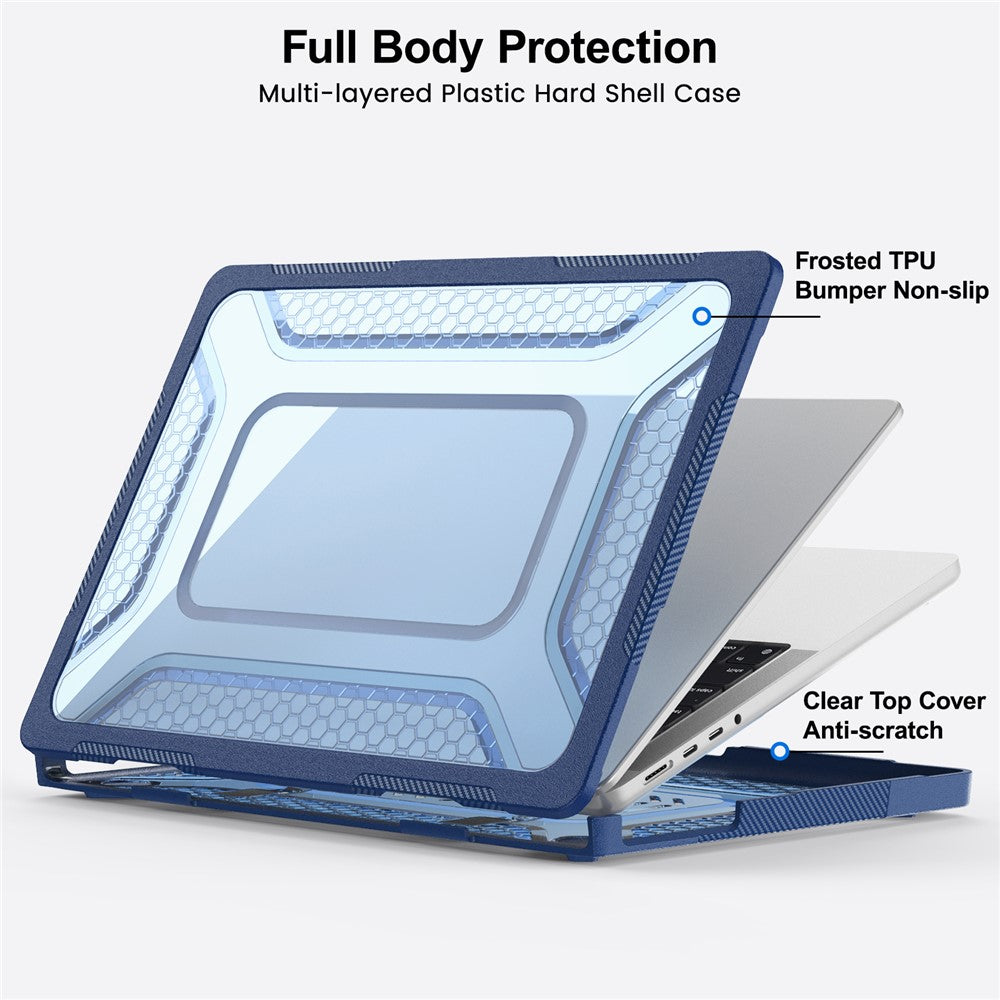 Protective Case with Metal Kickstand for MacBook Pro 14 inch (2026) / (2025) / (2024) / (2023) / (2022) / (2021) Honeycomb Cooling Design PC+TPU Laptop Cover