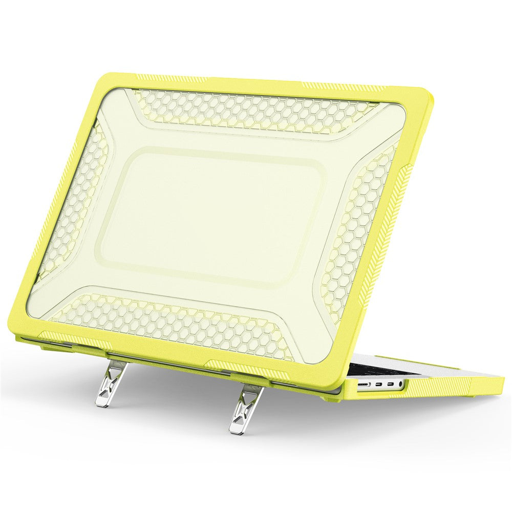 Protective Case with Metal Kickstand for MacBook Pro 14 inch (2026) / (2025) / (2024) / (2023) / (2022) / (2021) Honeycomb Cooling Design PC+TPU Laptop Cover