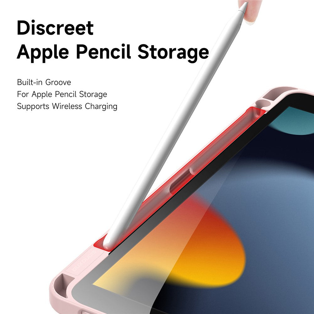 DUX DUCIS Hülle für iPad (2025) / 10.9 (2022) - Abnehmbares Leder Cover mit V-Fold Ständer, Pink