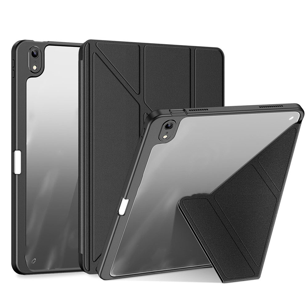 DUX DUCIS Hülle für iPad (2025) / 10.9 (2022) - Abnehmbares Leder Cover mit V-Fold Ständer, Pink