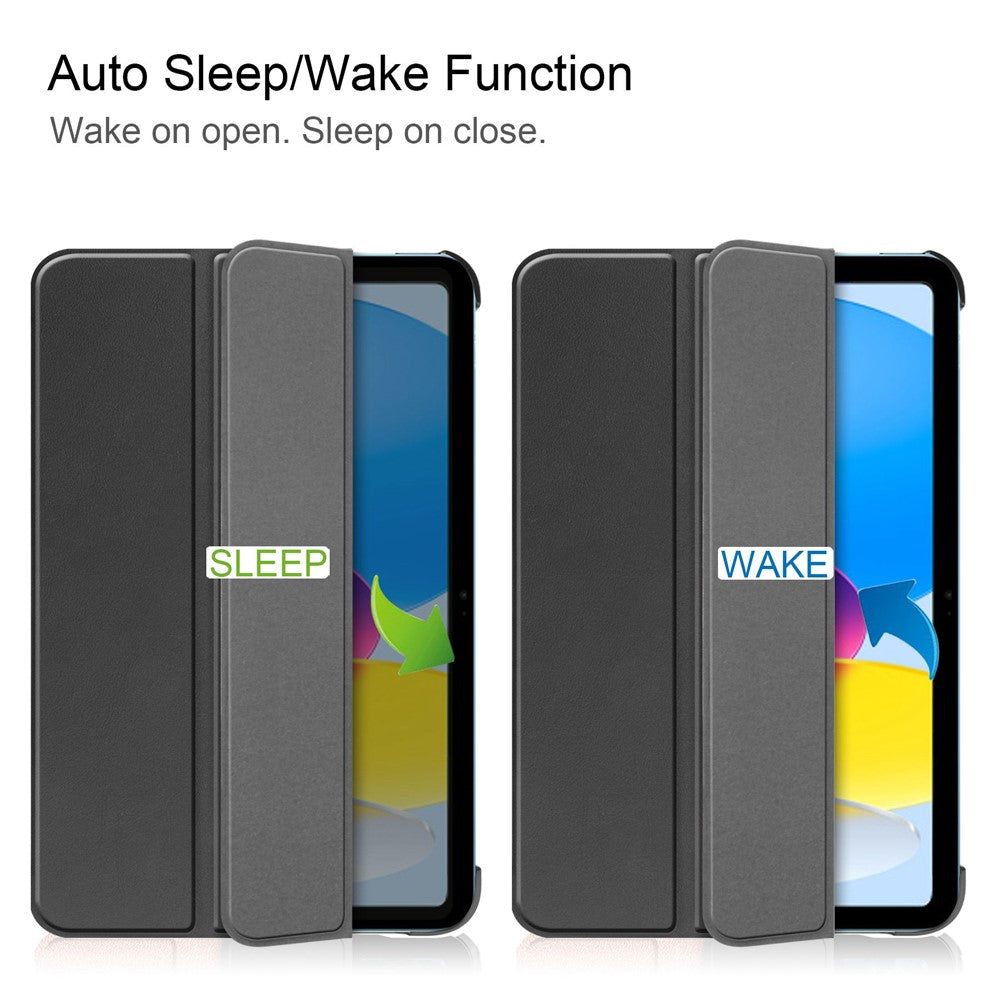 Schutzhülle aus PU-Leder für iPad (2025) / 10.9 (2022) mit Aufstellfunktion & Auto Wake/Sleep