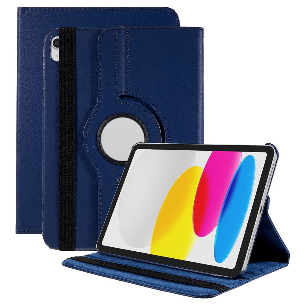 Schutzhülle für iPad (2025) / 10.9 (2022) mit 360° Drehständer, PU-Leder, stoßfest, mit Gummiband