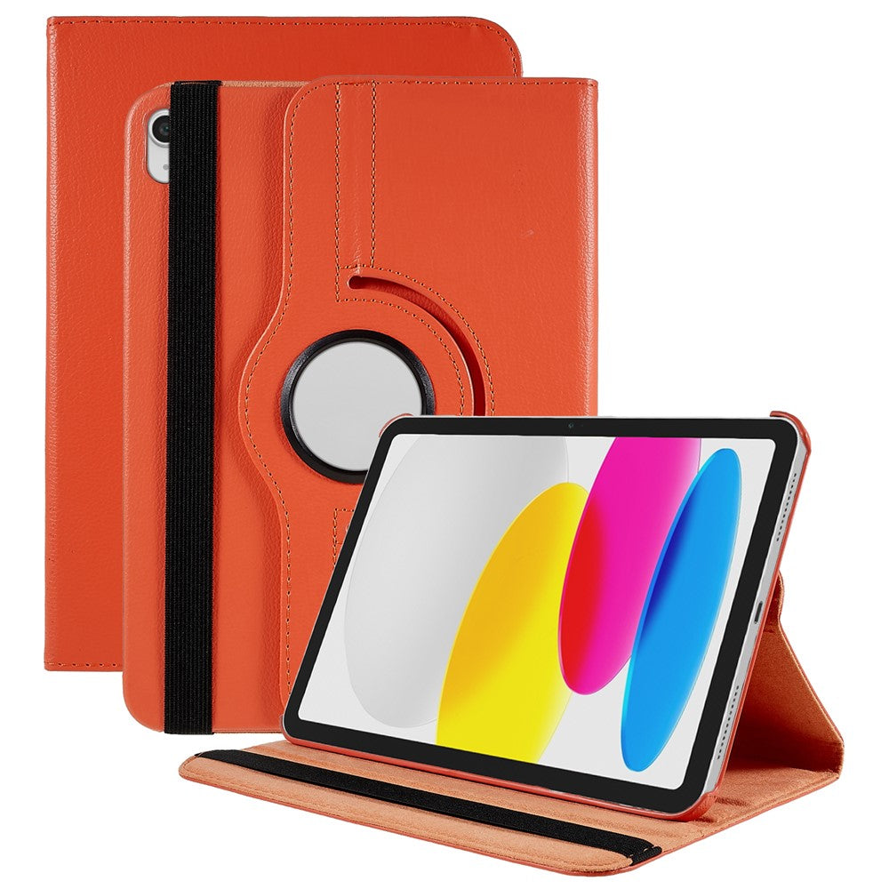 Schutzhülle für iPad (2025) / 10.9 (2022) mit 360° Drehständer, PU-Leder, stoßfest, mit Gummiband