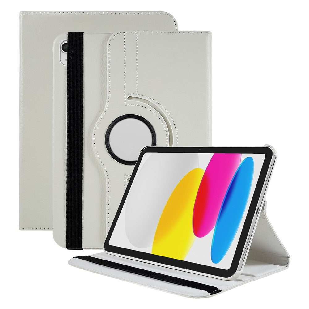 Schutzhülle für iPad (2025) / 10.9 (2022) mit 360° Drehständer, PU-Leder, stoßfest, mit Gummiband