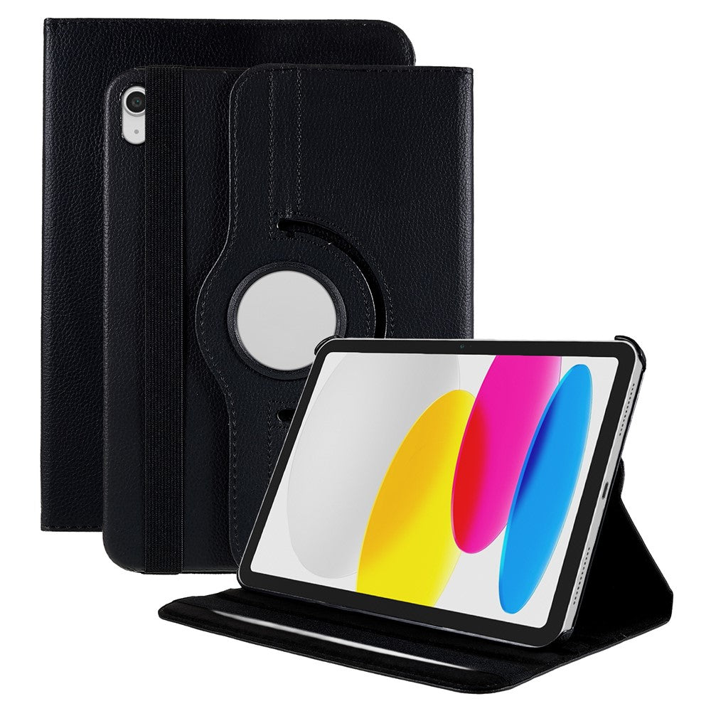 Schutzhülle für iPad (2025) / 10.9 (2022) mit 360° Drehständer, PU-Leder, stoßfest, mit Gummiband