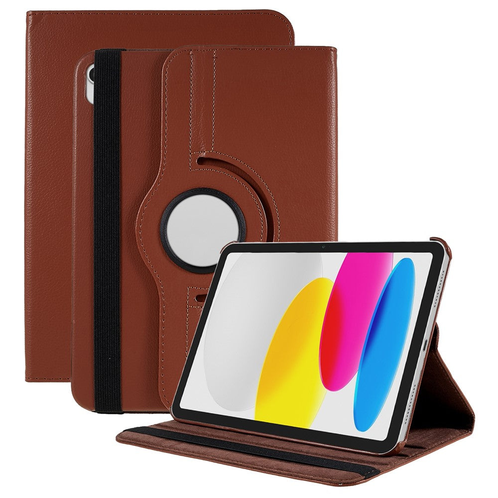 Schutzhülle für iPad (2025) / 10.9 (2022) mit 360° Drehständer, PU-Leder, stoßfest, mit Gummiband