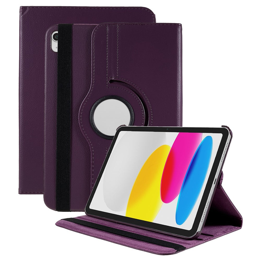 Schutzhülle für iPad (2025) / 10.9 (2022) mit 360° Drehständer, PU-Leder, stoßfest, mit Gummiband