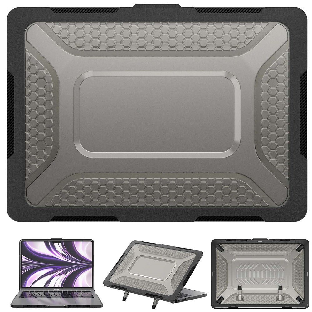 For MacBook Air 13 inch (2026) A3449 / (2025) A3240 / (2024) A3113 / (2022) A2681 Protective Case Anti-Scratch Laptop Hard PC Case with Kickstand