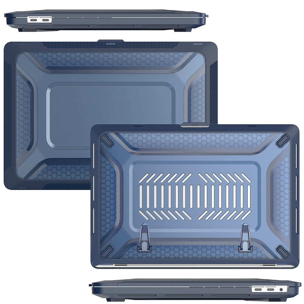 For MacBook Pro 16 inch (2019) A2141 Laptop Cover Dual Layer Hard PC Soft TPU Shell Case with Kickstand