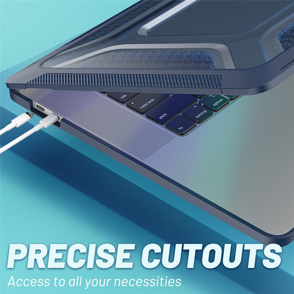 For MacBook Pro 16 inch (2019) A2141 Laptop Cover Dual Layer Hard PC Soft TPU Shell Case with Kickstand