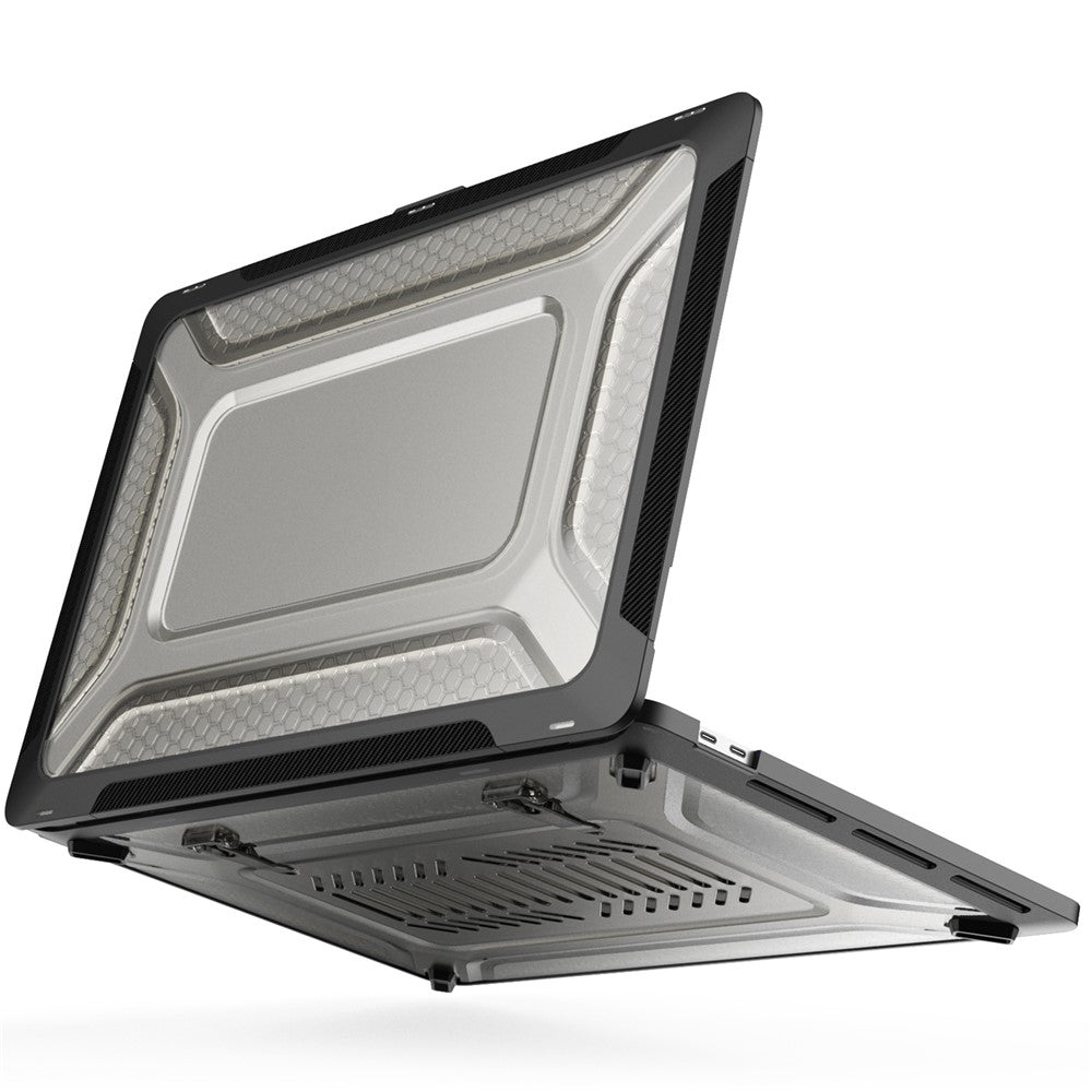 For MacBook Pro 16 inch (2019) A2141 Laptop Cover Dual Layer Hard PC Soft TPU Shell Case with Kickstand