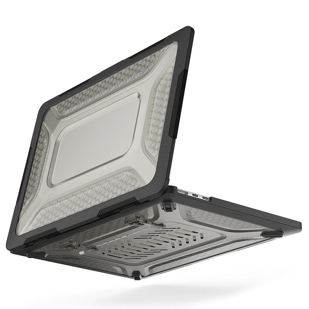 For MacBook Air 13 inch (2026) A3449 / (2025) A3240 / (2024) A3113 / (2022) A2681 Heat Dissipation Laptop Case Shockproof Hard PC Soft TPU Kickstand Cover