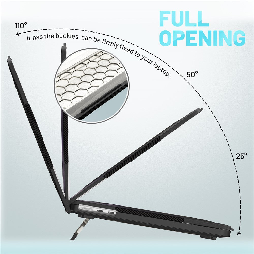 For MacBook Air 13 inch (2026) A3449 / (2025) A3240 / (2024) A3113 / (2022) A2681 Heat Dissipation Laptop Case Shockproof Hard PC Soft TPU Kickstand Cover