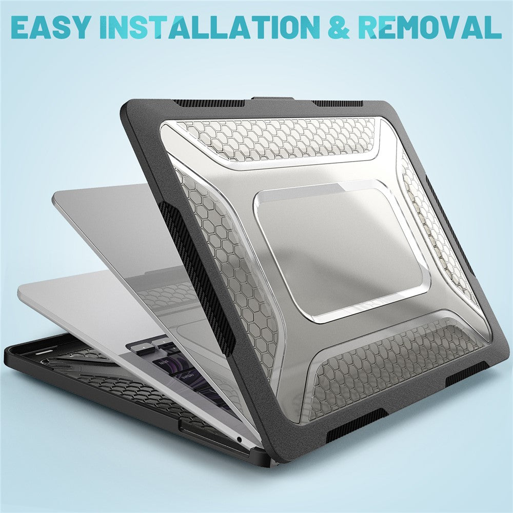 For MacBook Air 13 inch (2026) A3449 / (2025) A3240 / (2024) A3113 / (2022) A2681 Heat Dissipation Laptop Case Shockproof Hard PC Soft TPU Kickstand Cover