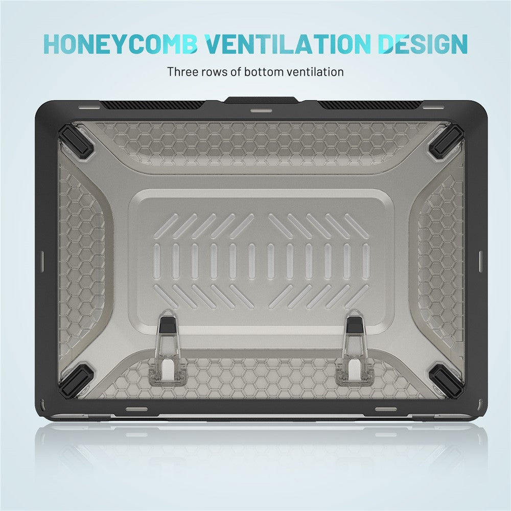 For MacBook Air 13 inch (2026) A3449 / (2025) A3240 / (2024) A3113 / (2022) A2681 Heat Dissipation Laptop Case Shockproof Hard PC Soft TPU Kickstand Cover