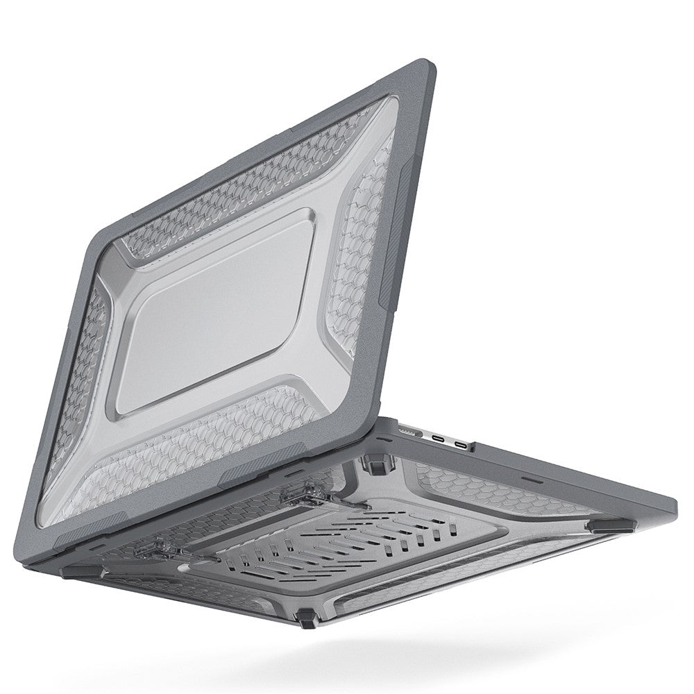 For MacBook Air 13 inch (2026) A3449 / (2025) A3240 / (2024) A3113 / (2022) A2681 Heat Dissipation Laptop Case Shockproof Hard PC Soft TPU Kickstand Cover