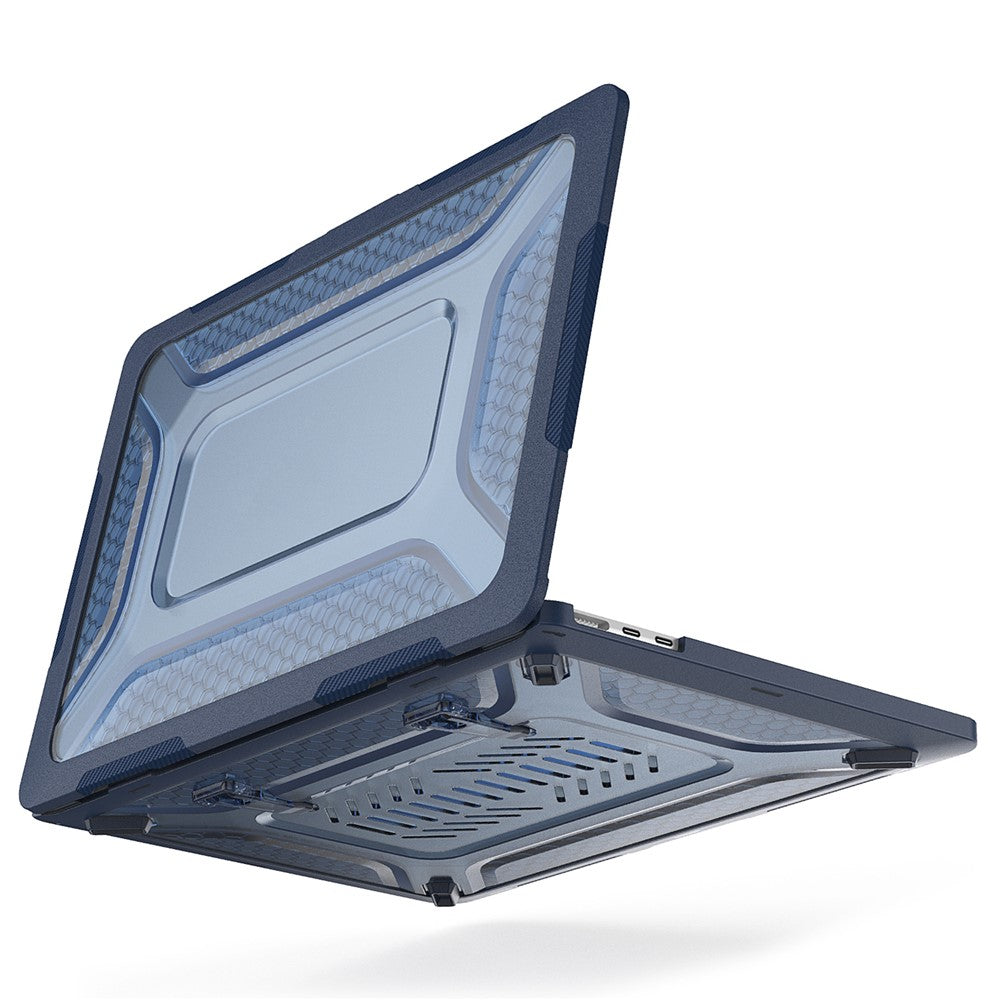 For MacBook Air 13 inch (2026) A3449 / (2025) A3240 / (2024) A3113 / (2022) A2681 Heat Dissipation Laptop Case Shockproof Hard PC Soft TPU Kickstand Cover