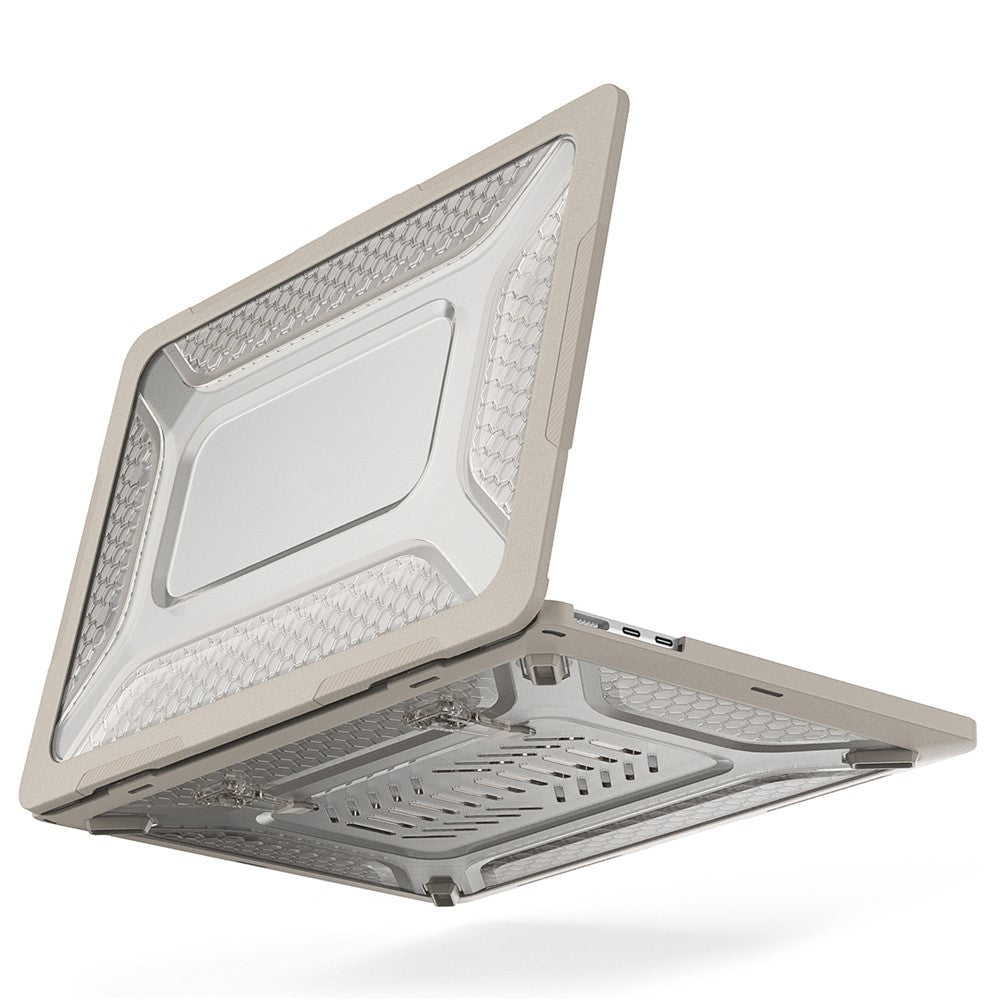 For MacBook Air 13 inch (2026) A3449 / (2025) A3240 / (2024) A3113 / (2022) A2681 Heat Dissipation Laptop Case Shockproof Hard PC Soft TPU Kickstand Cover