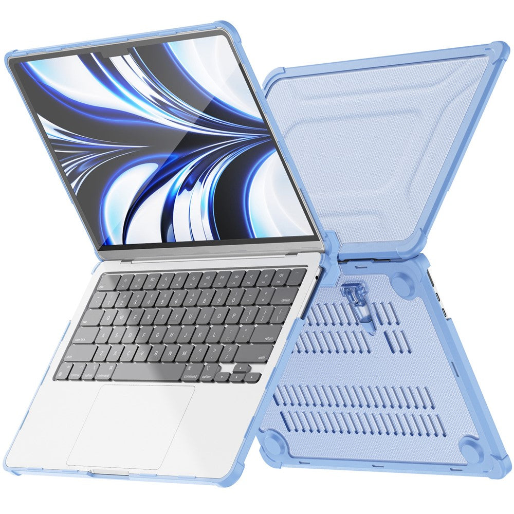 For MacBook Air 13 inch (2026) A3449 / (2025) A3240 / (2024) A3113 / (2022) A2681 Laptop Case PC + TPU Kickstand Heat Dissipation Cover