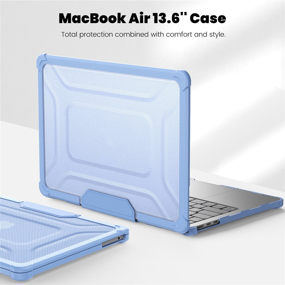 For MacBook Air 13 inch (2026) A3449 / (2025) A3240 / (2024) A3113 / (2022) A2681 Laptop Case PC + TPU Kickstand Heat Dissipation Cover