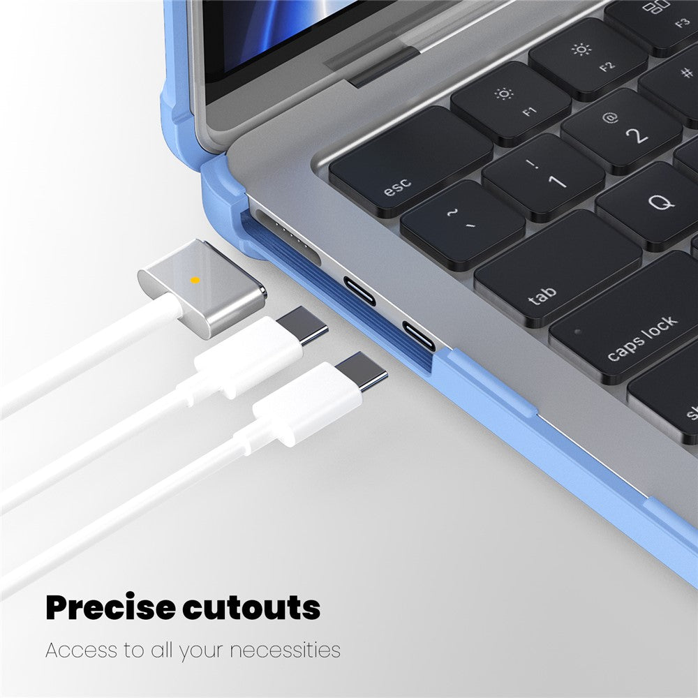 For MacBook Air 13 inch (2026) A3449 / (2025) A3240 / (2024) A3113 / (2022) A2681 Laptop Case PC + TPU Kickstand Heat Dissipation Cover