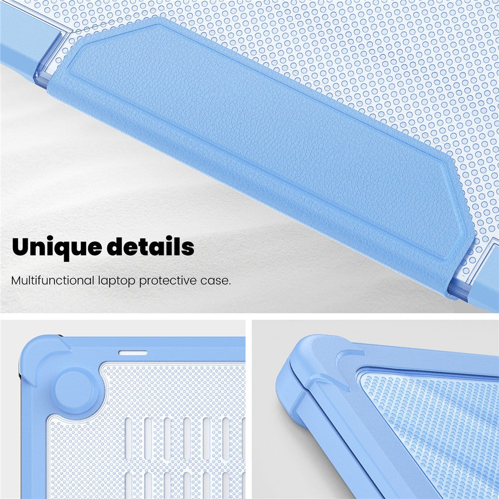 For MacBook Air 13 inch (2026) A3449 / (2025) A3240 / (2024) A3113 / (2022) A2681 Laptop Case PC + TPU Kickstand Heat Dissipation Cover