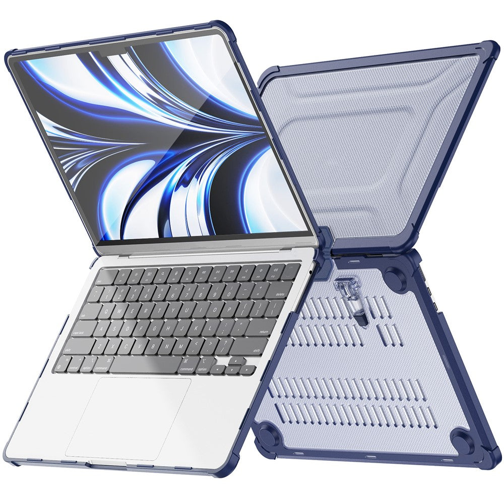 For MacBook Air 13 inch (2026) A3449 / (2025) A3240 / (2024) A3113 / (2022) A2681 Laptop Case PC + TPU Kickstand Heat Dissipation Cover