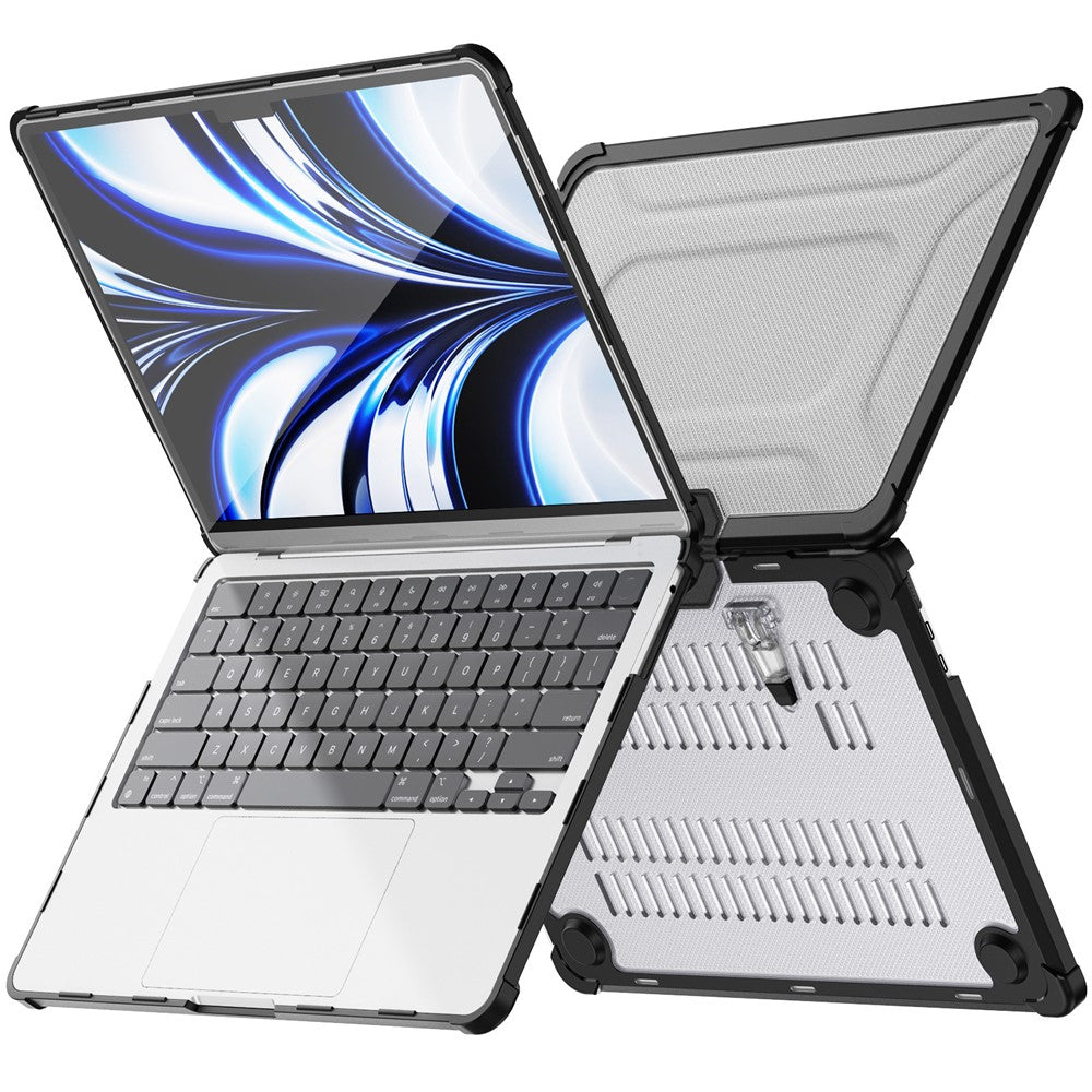 For MacBook Air 13 inch (2026) A3449 / (2025) A3240 / (2024) A3113 / (2022) A2681 Laptop Case PC + TPU Kickstand Heat Dissipation Cover