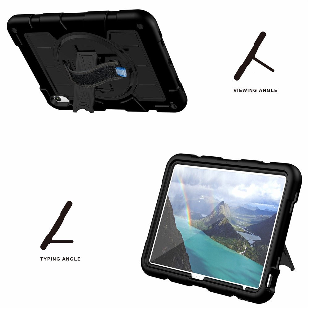 Hülle für iPad (2025) / 10.9 (2022) mit Handschlaufe, Standfunktion & Schultergurt