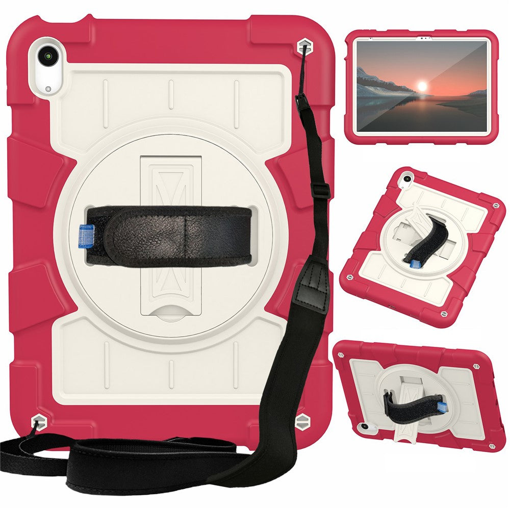 Hülle für iPad (2025) / 10.9 (2022) mit Handschlaufe, Standfunktion & Schultergurt