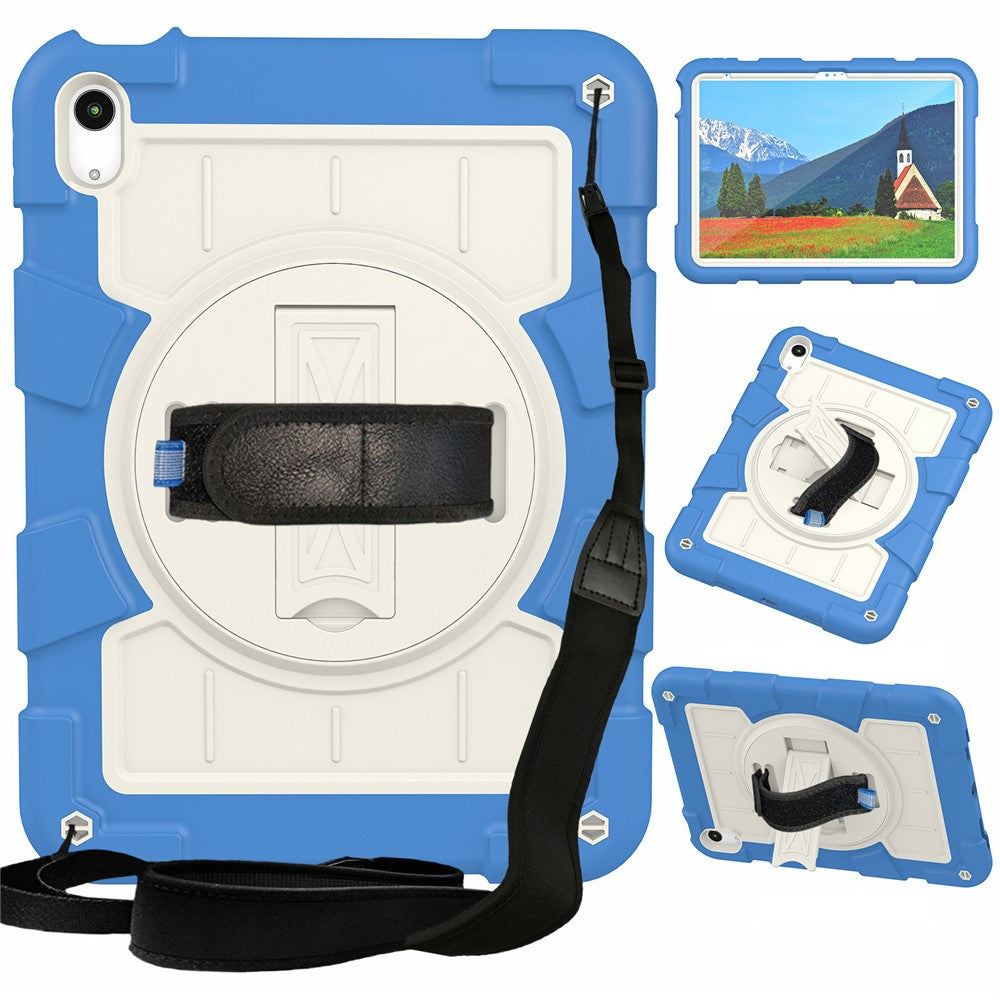 Hülle für iPad (2025) / 10.9 (2022) mit Handschlaufe, Standfunktion & Schultergurt