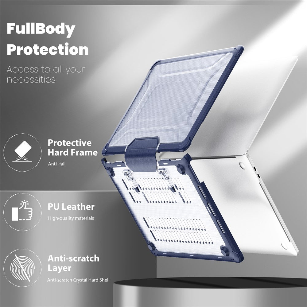 For MacBook Pro 13 inch (2018) / (2020) / (2022) (A2338 M1 / M2 A2289 A2251 A2159 A1989 A1706 A1708) PC+TPU Laptop Case