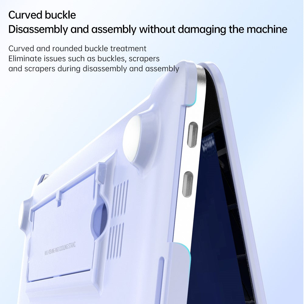 Shockproof Cover for MacBook Air 13 inch (2026) A3449 / (2025) A3240 / (2024) A3113 / (2022) A2681 Heat Dissipation Hard PC Laptop Case with Kickstand