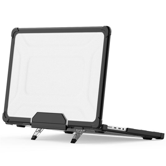 For MacBook Pro 14 inch (2026) A3427 A3426 / (2025) A3434 A3112 A3185 A3401 / (2024) A2918 A2992 / (2023) A2779 / (2022) / (2021) A2442 Heat Dissipation Hard PC+TPU Laptop Case with Kickstand