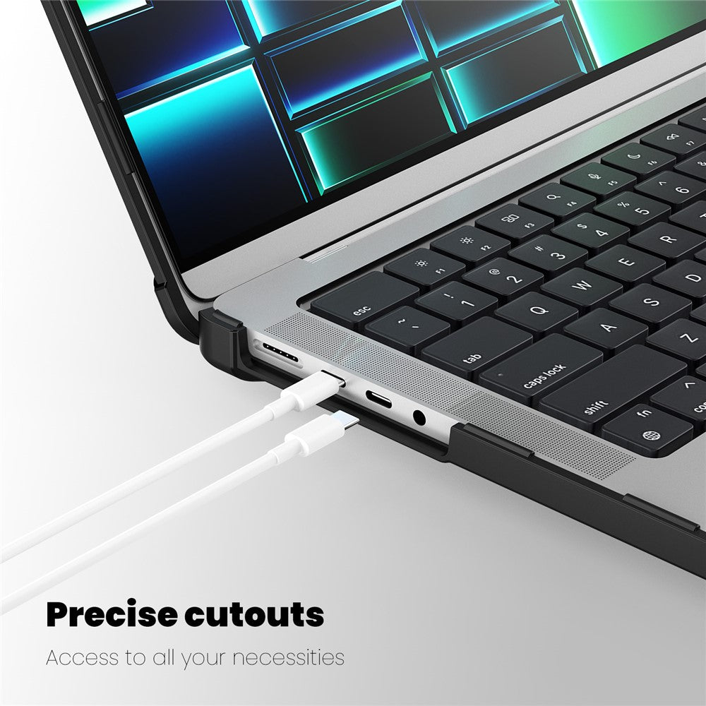 For MacBook Pro 14 inch (2026) A3427 A3426 / (2025) A3434 A3112 A3185 A3401 / (2024) A2918 A2992 / (2023) A2779 / (2022) / (2021) A2442 Heat Dissipation Hard PC+TPU Laptop Case with Kickstand