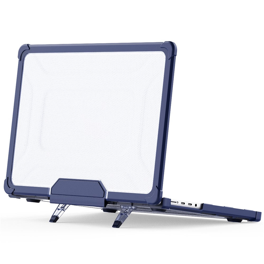 For MacBook Pro 14 inch (2026) A3427 A3426 / (2025) A3434 A3112 A3185 A3401 / (2024) A2918 A2992 / (2023) A2779 / (2022) / (2021) A2442 Heat Dissipation Hard PC+TPU Laptop Case with Kickstand