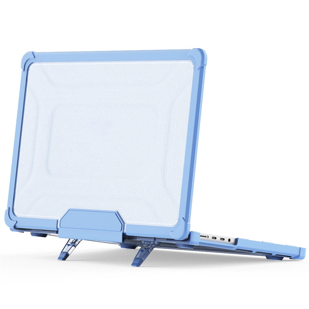 For MacBook Pro 14 inch (2026) A3427 A3426 / (2025) A3434 A3112 A3185 A3401 / (2024) A2918 A2992 / (2023) A2779 / (2022) / (2021) A2442 Heat Dissipation Hard PC+TPU Laptop Case with Kickstand