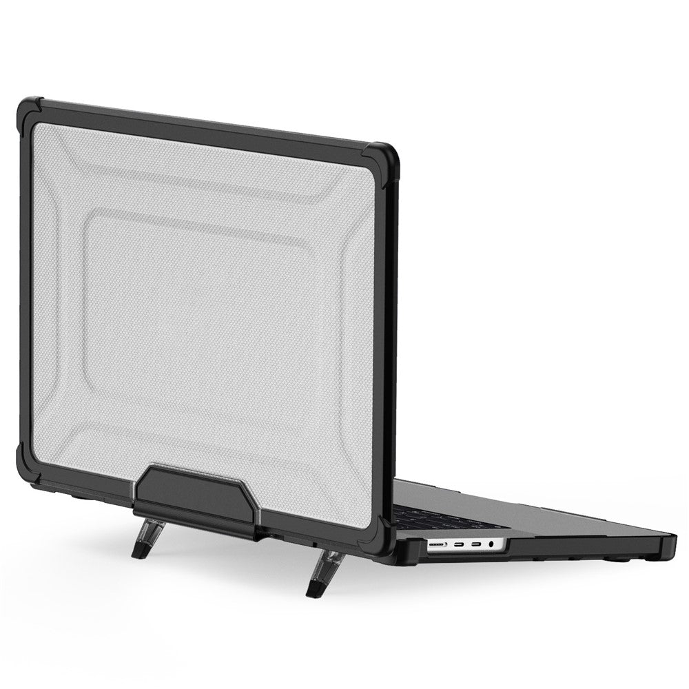 For MacBook Pro 16 inch (2026) A3429 A3428 / (2025) A3186 A3403 / (2024) A2991 / (2023) A2780 / (2021) A2485 Anti-Slip Laptop Case Heat Dissipation PC+TPU Kickstand Cover