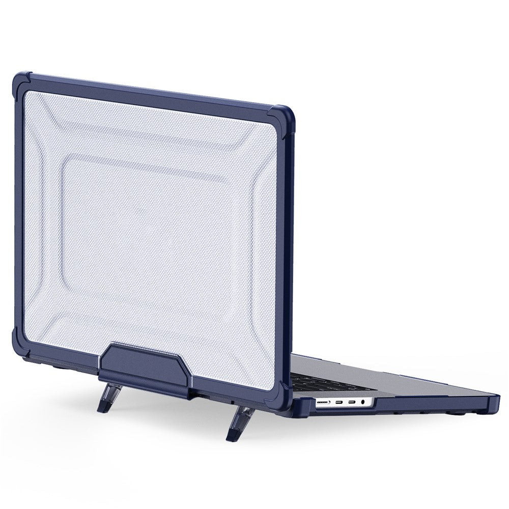 For MacBook Pro 16 inch (2026) A3429 A3428 / (2025) A3186 A3403 / (2024) A2991 / (2023) A2780 / (2021) A2485 Anti-Slip Laptop Case Heat Dissipation PC+TPU Kickstand Cover