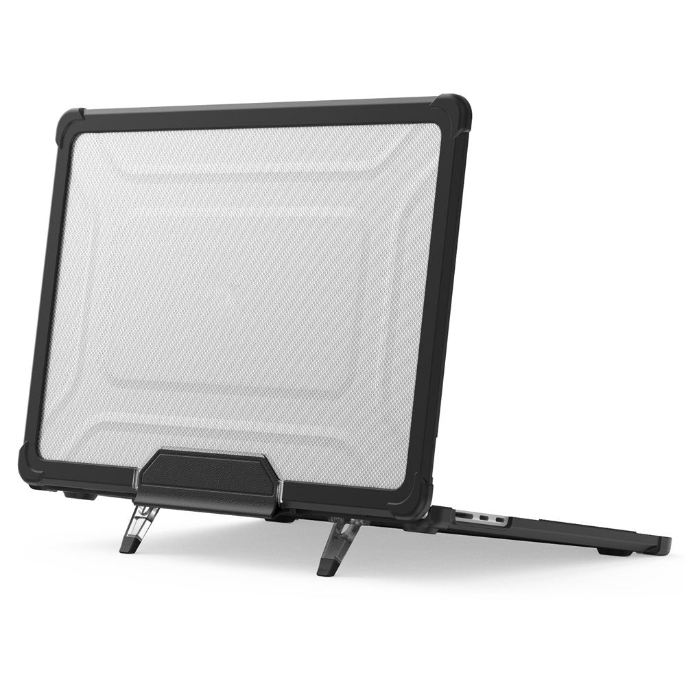 For Macbook Air 15 inch (2026) A3448 / (2025) A3241 / (2024) A311 / (2023) A2941 PC+TPU Laptop Case Heat Dissipation Kickstand Non-Slip Notebook Cover