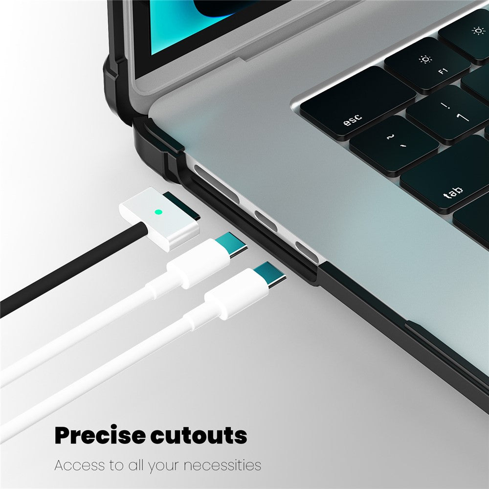 For Macbook Air 15 inch (2026) A3448 / (2025) A3241 / (2024) A311 / (2023) A2941 PC+TPU Laptop Case Heat Dissipation Kickstand Non-Slip Notebook Cover