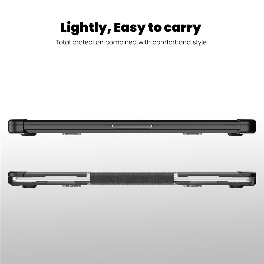 For Macbook Air 15 inch (2026) A3448 / (2025) A3241 / (2024) A311 / (2023) A2941 PC+TPU Laptop Case Heat Dissipation Kickstand Non-Slip Notebook Cover