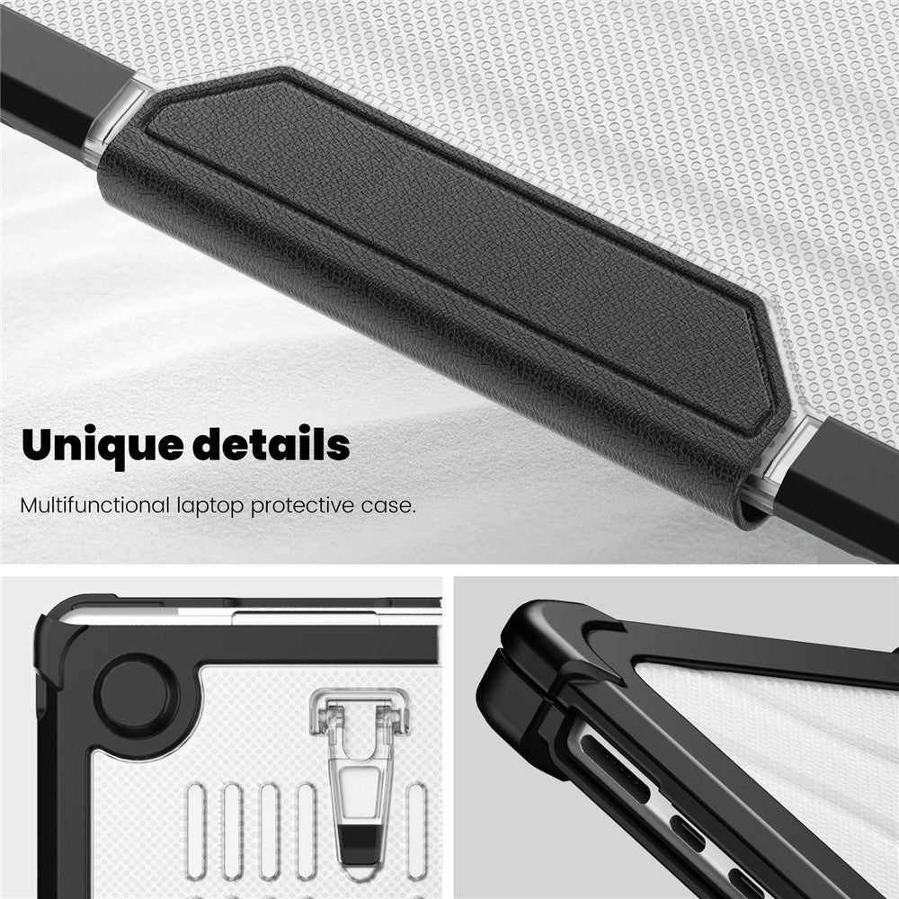 For Macbook Air 15 inch (2026) A3448 / (2025) A3241 / (2024) A311 / (2023) A2941 PC+TPU Laptop Case Heat Dissipation Kickstand Non-Slip Notebook Cover