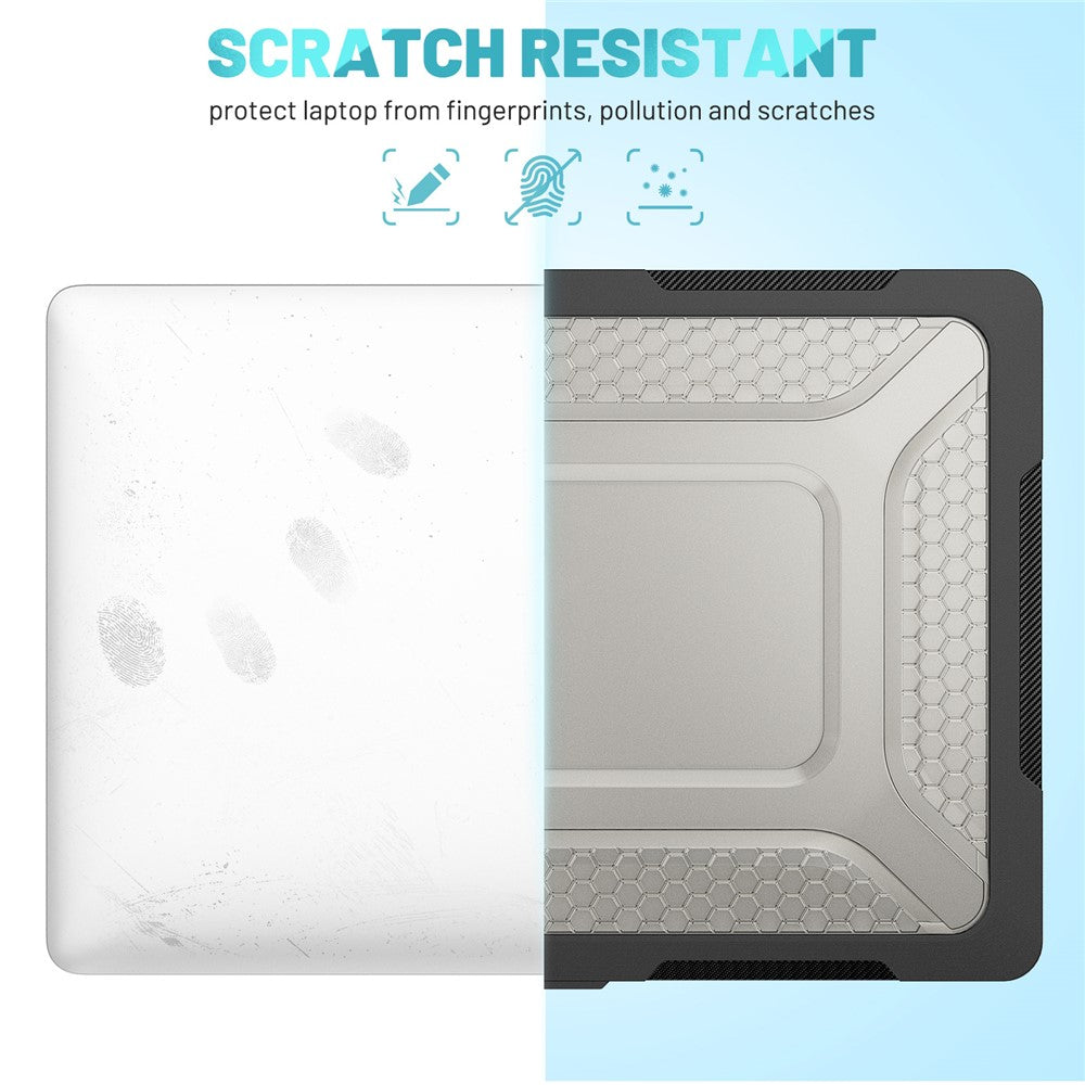 For Macbook Air 15 inch (2026) A3448 / (2025) A3241 / (2024) A311 / (2023) A2941 Anti-Slip Laptop Case Honeycomb Heat Dissipation Kickstand PC+TPU Cover