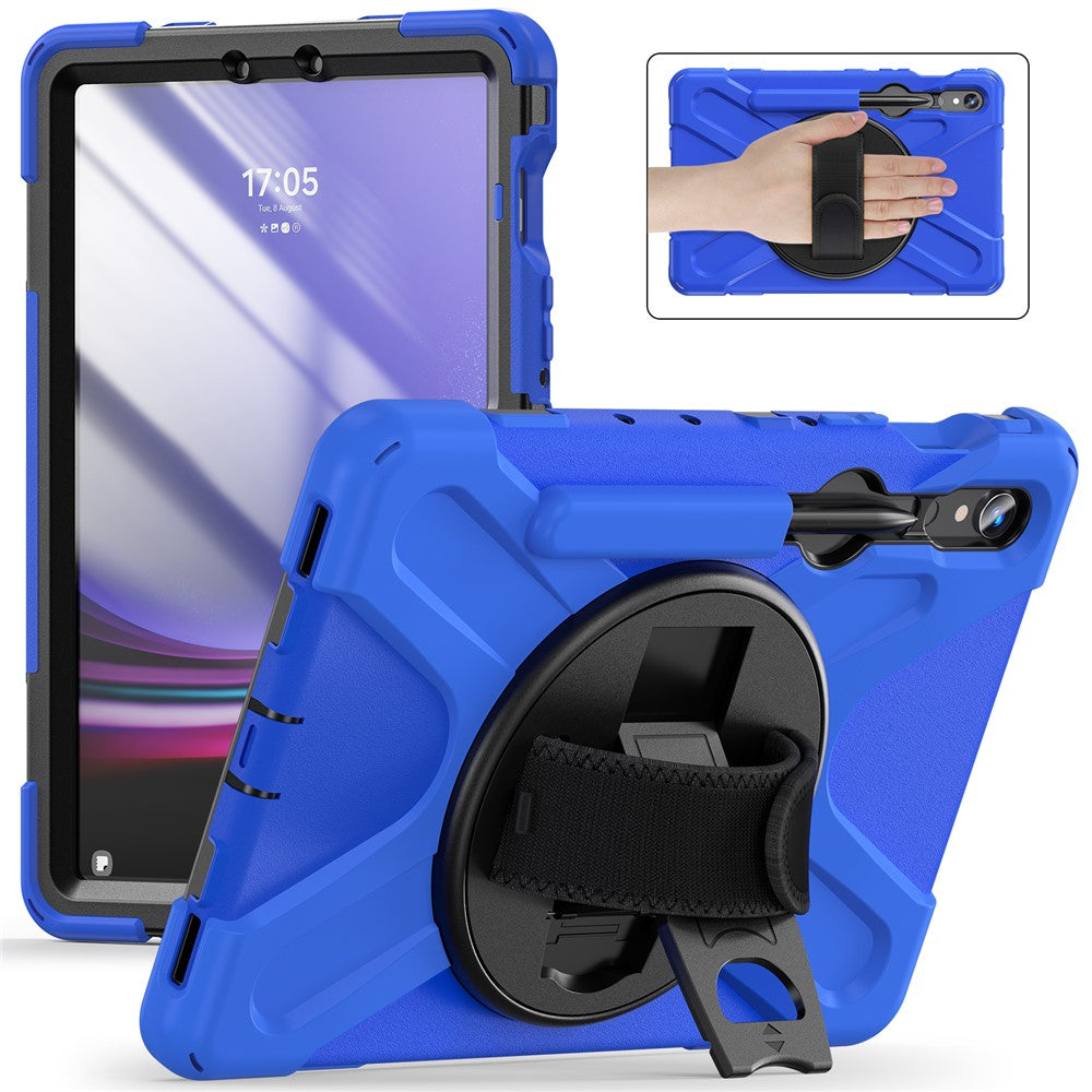For Samsung Galaxy Tab S10 Lite / S10 FE / S9 FE / S9 X710 / S8 X700 / S7 T870 Wrist Strap Tablet Case PC+Silicone Kickstand Cover