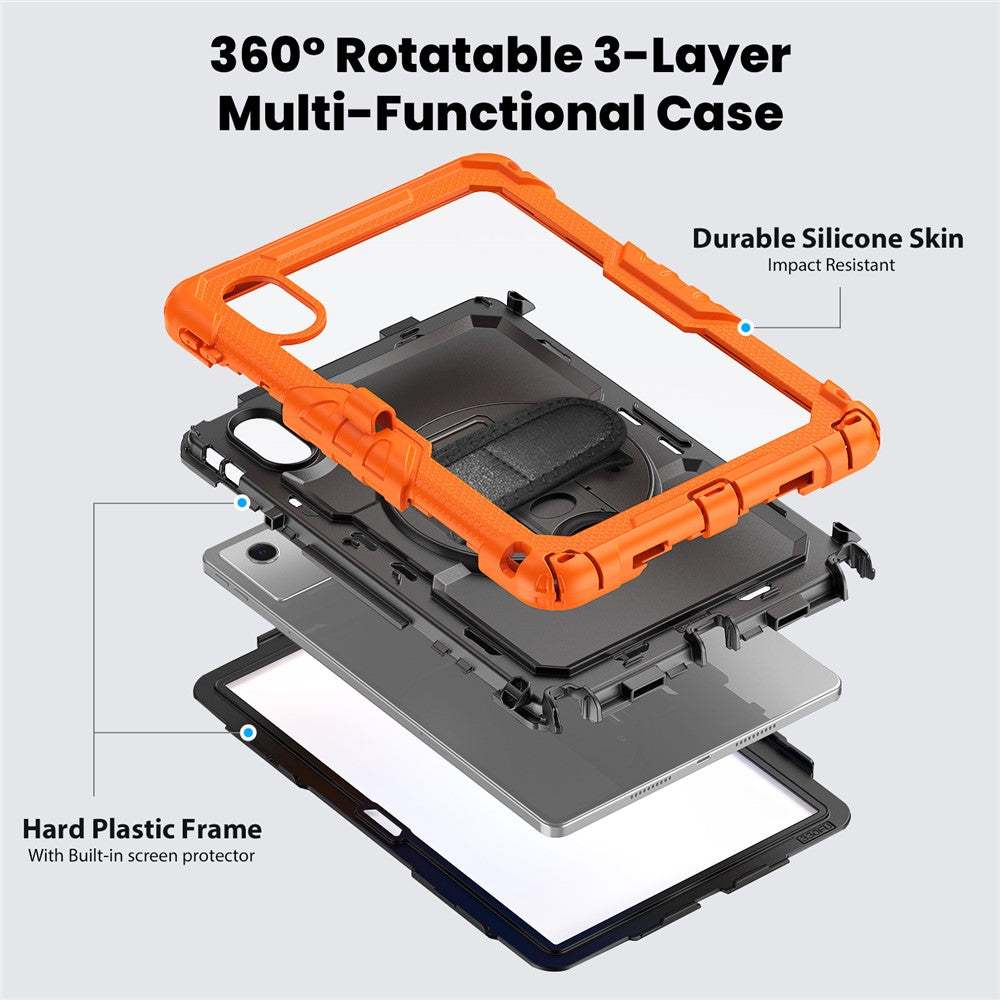 Schutzhülle für Lenovo Xiaoxin Pad 11 2025/2024, Idea Tab, K11 Gen 2, M11, K11 LTE (2024) – Robuste PC+Silikon Hülle mit Ständer & Gurt