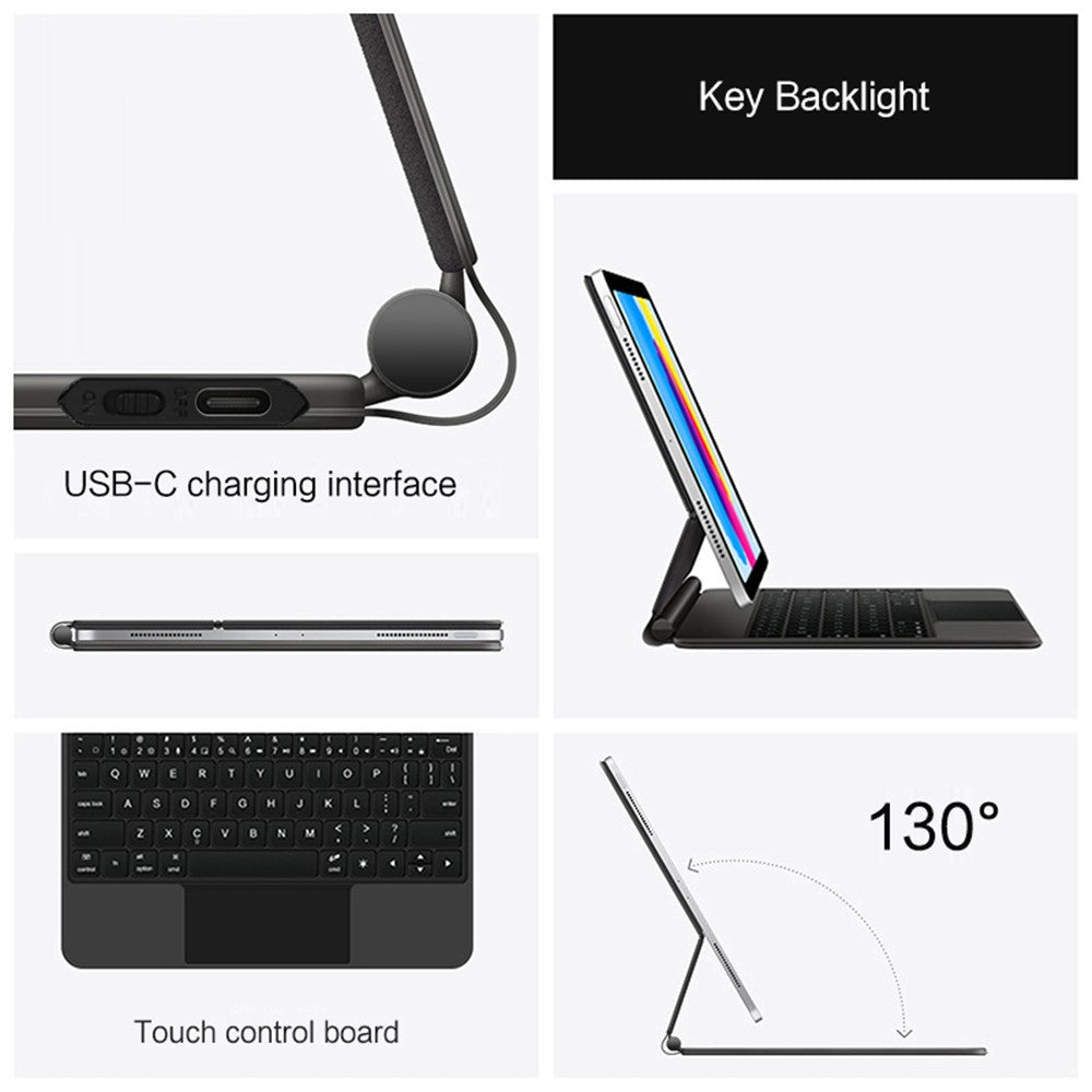 Magnetisches Bluetooth-Tastatur-Case für iPad (2025) / 10.9 (2022)